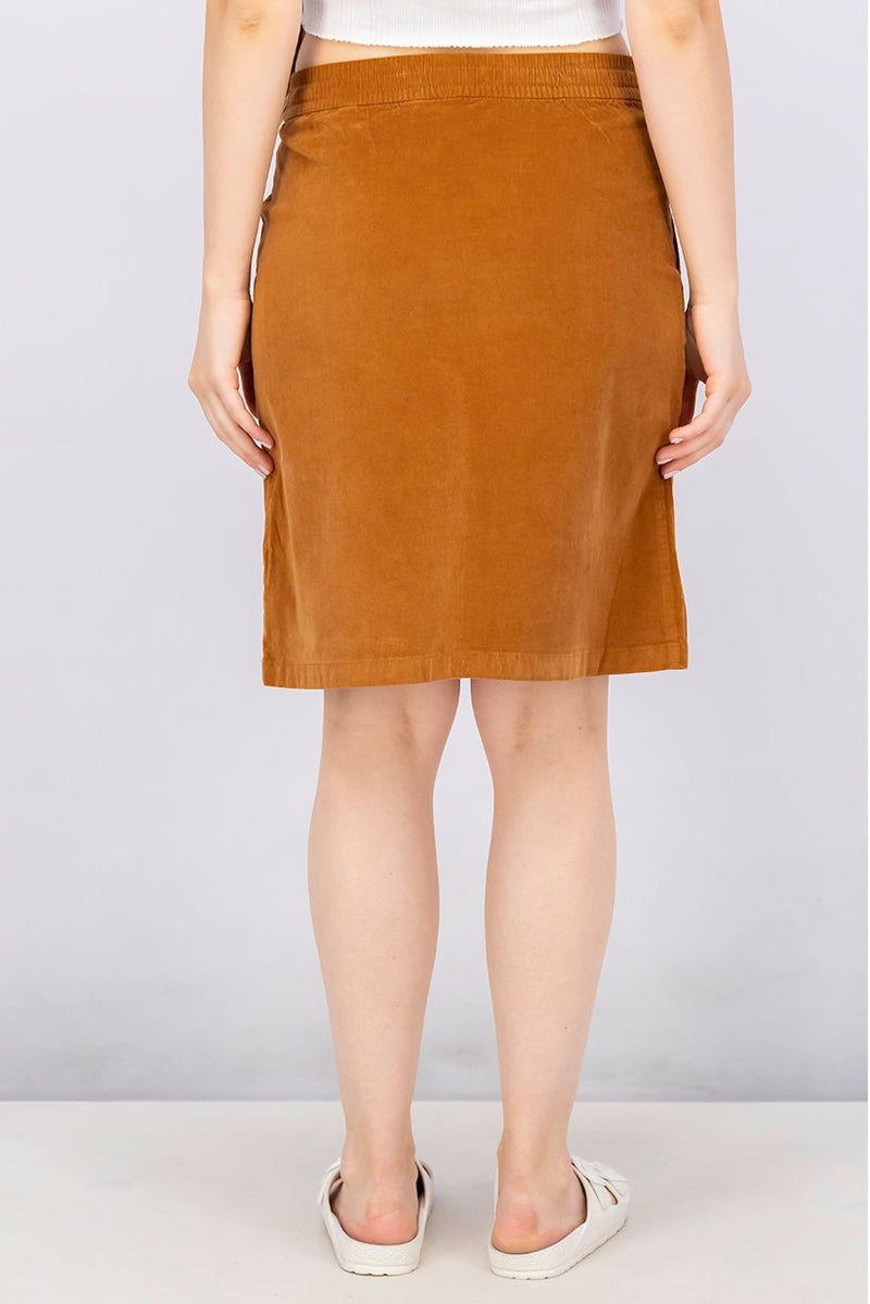 Tchibo Women Textured Cord Mini Skirt, Brown - Image 2